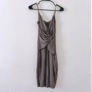 Marciano Taupe Jersey Ruched Spaghetti Strap Dress Size XS